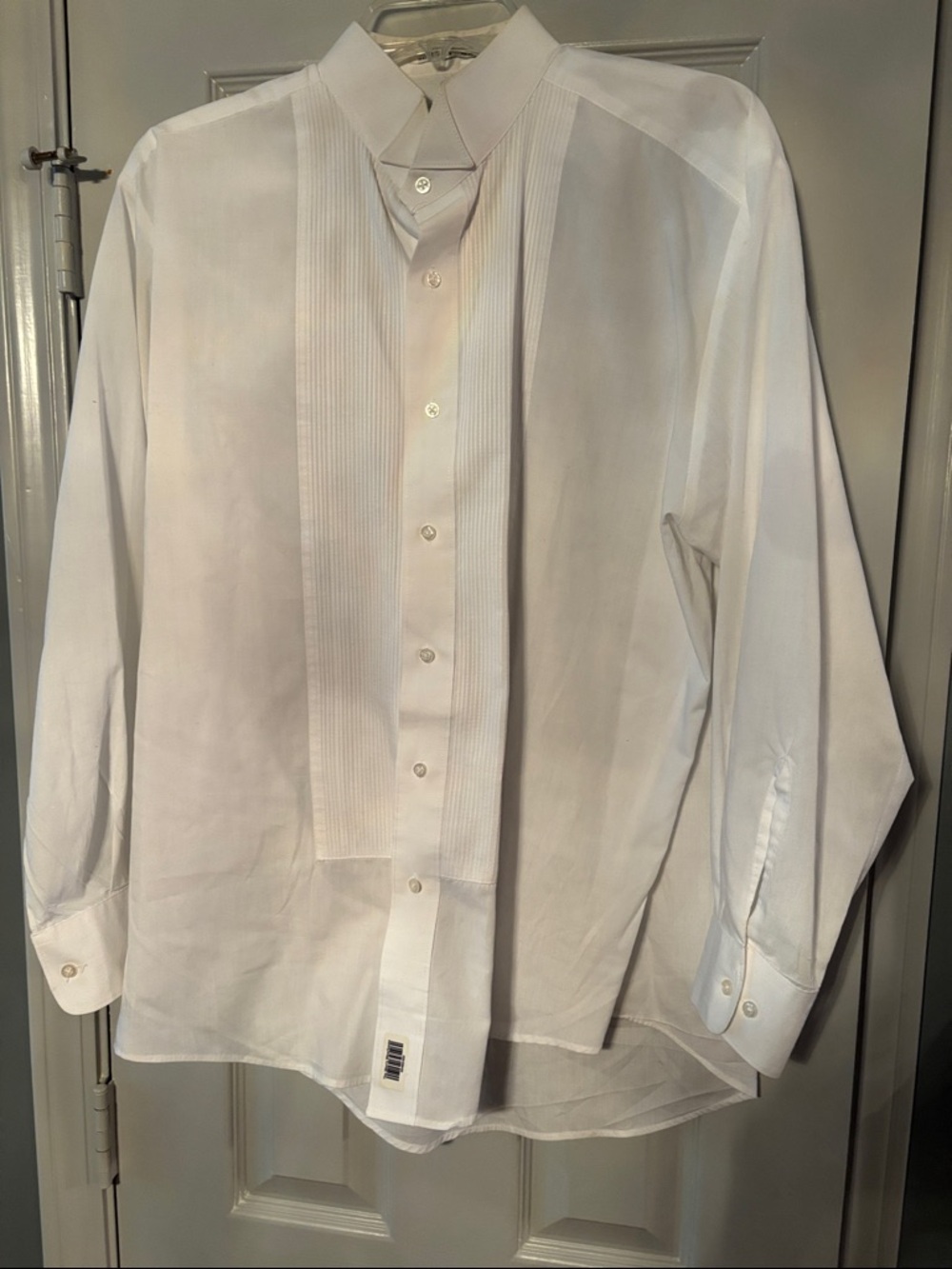 Classic White Pleated Front Tuxedo Dress Shirt